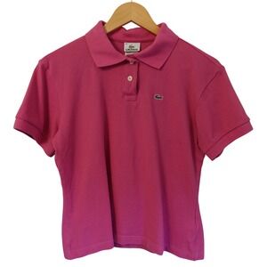 VTG 90s Lacoste Womens Pink Short Sleeve Classic Fit Polo Shirt Retro Preppy 44